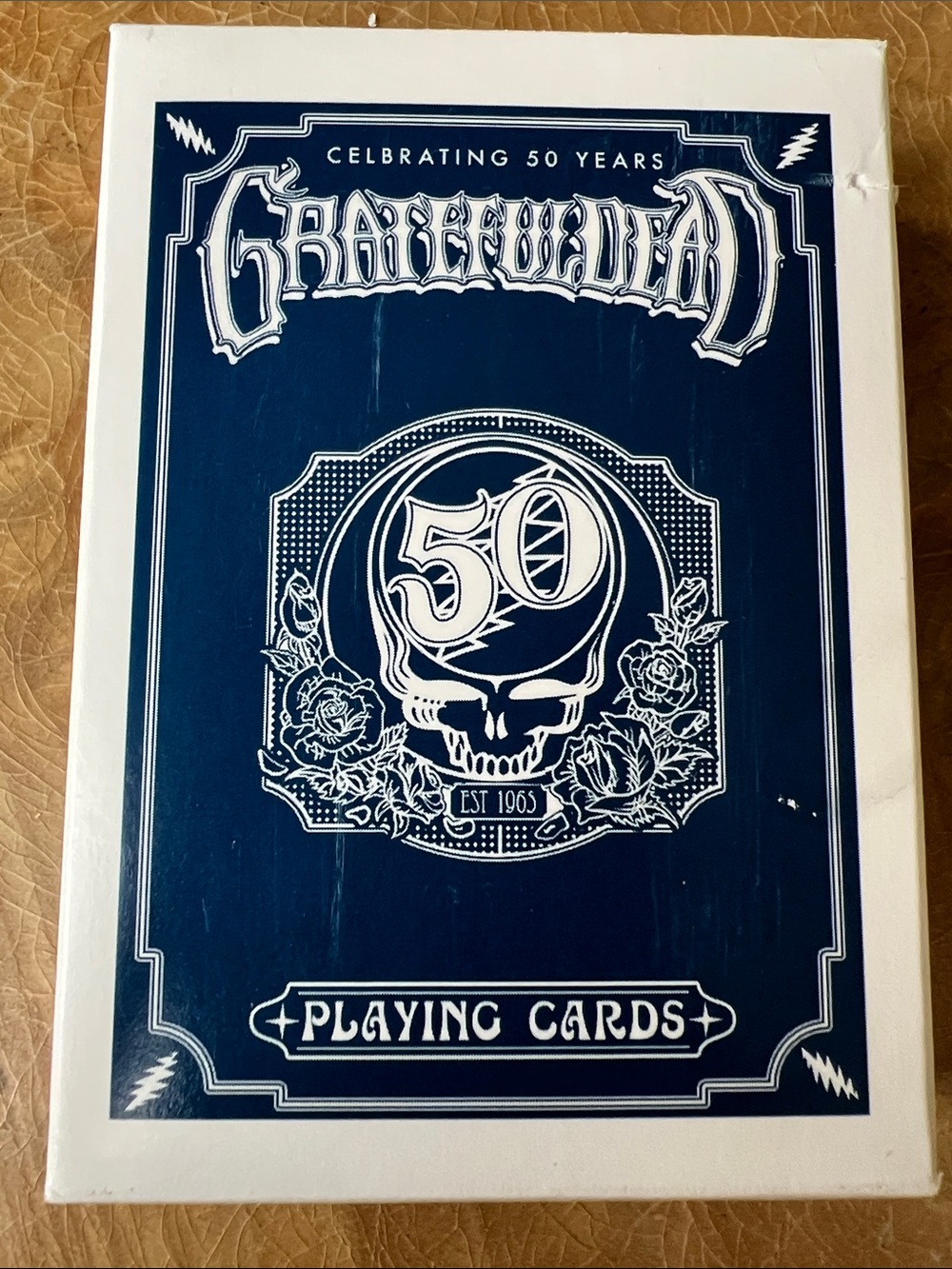 NWOT - Grateful Dead Blue + White 50th Anniversary Deck of Playing Cards 2015